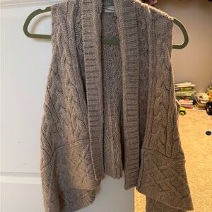LOFT Cable Knit Cardigan - Taupe
